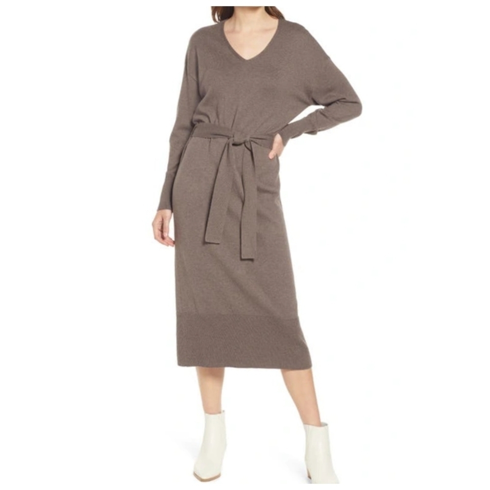 Rails Margot Long Sleeve Sweater Dress In Latte Cabincore Size Extra Small